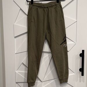 Jordan Olive Jogger Sweatpants with Black Jumpman